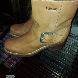 Durango Light Brown Leather Boots with Buckle